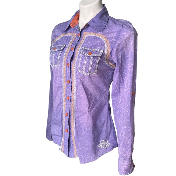 Roar Signature Button Down Long Sleeve Western Shirt, Sz S - Picture 5 of 16